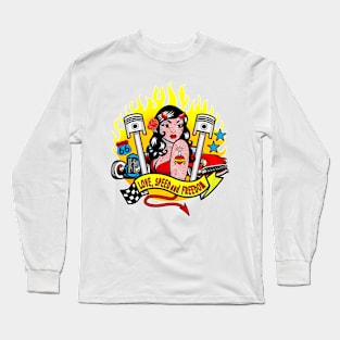 Hot Rods and Devil Pinup Long Sleeve T-Shirt